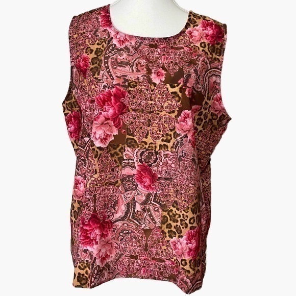 BFA Classics Tops - BFA Classics Vintage Rose Floral and Animal Print Tank Top